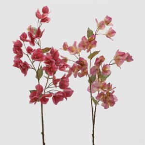Buganvilla rosa con verde de 75 cm, flor artificial en jarrón grande